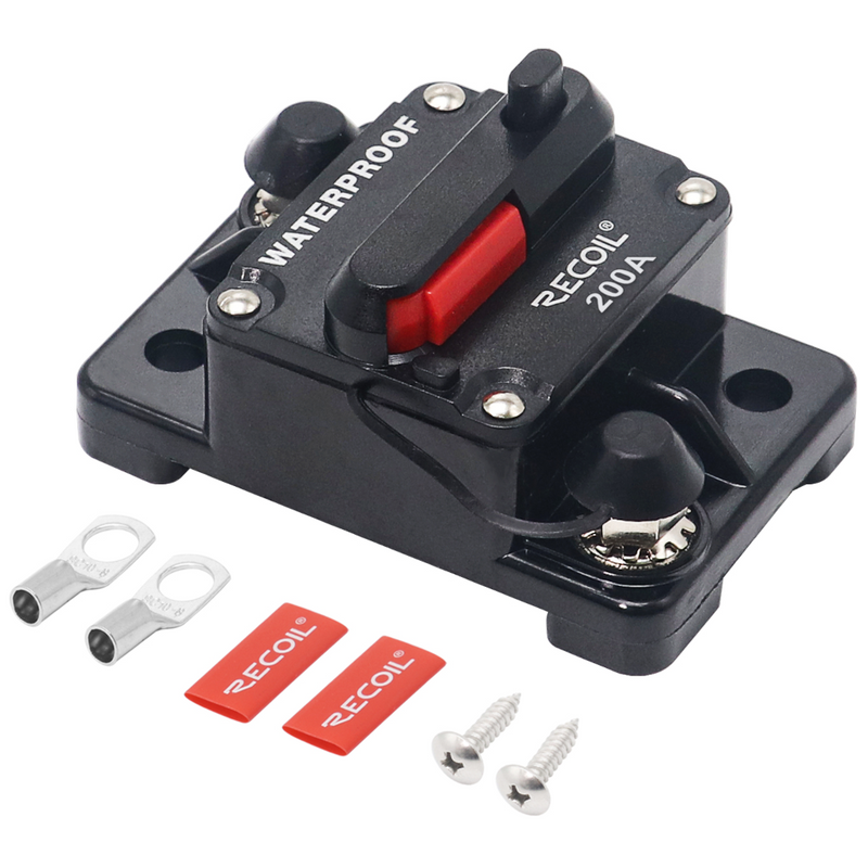 RECOIL RCB200 200 Amp Water Resistant Circuit Breaker With Manual Switch Reset for Car RV
