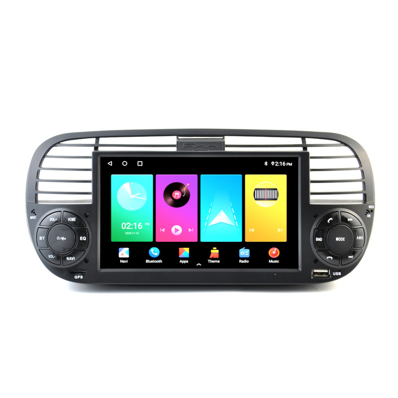 PBA FI8779B AndroidOcta-Core Radio Carplay Sat-Nav BT WiFi Head Unit For Fiat 500 Black