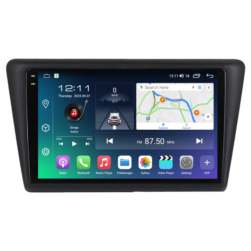 PBA SK2217A Android Auto 2K QLED Head Unit CarPlay SatNav Radio For Skoda Rapid (2013-2019)