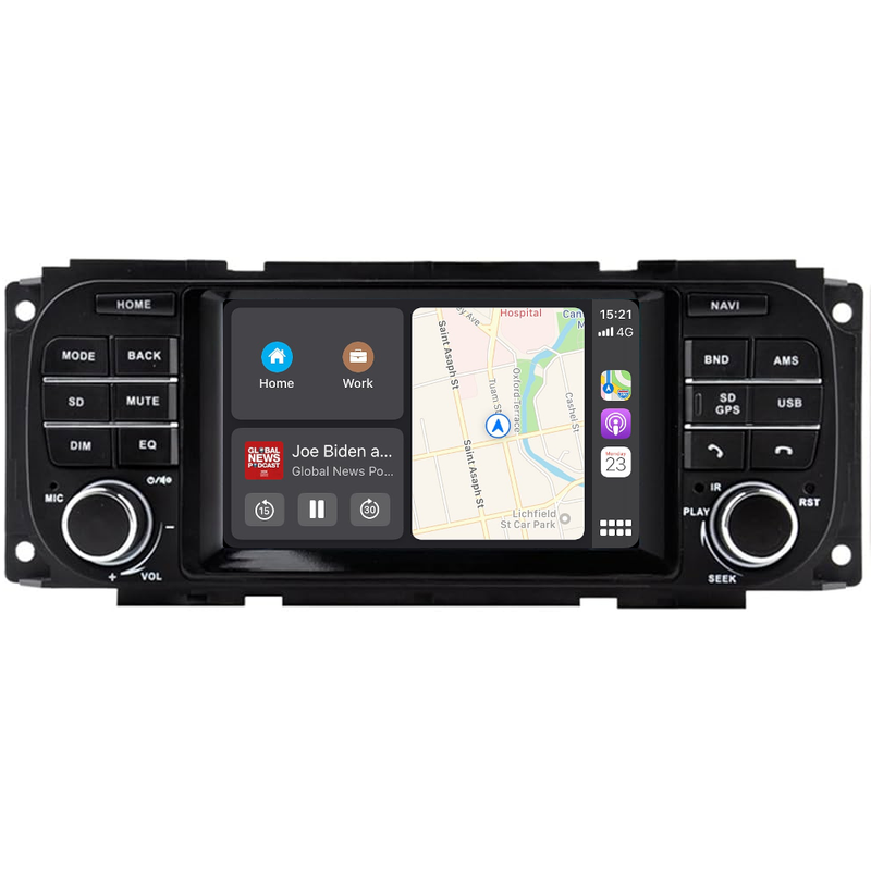 PBA-JE8836A 5" Screen OEM Style without CD Multimedia Stereo Carplay for Jeep Chrysler Dodge 1999-2004