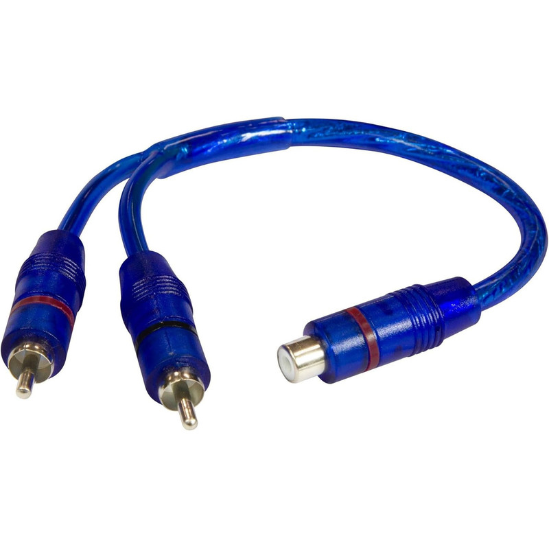 ATD RCA-32301 RCA Y Splitter Lead Adapter Cable Female To Male Connector Amp Sub Connection