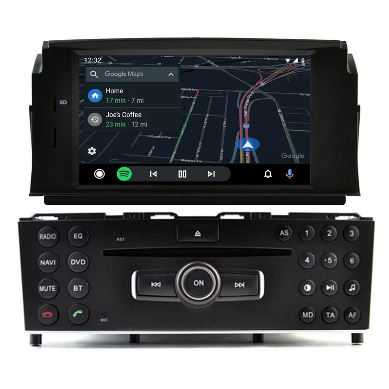 PBA A89PRO-57M 6.2" Android 12 Sat Nav GPS CarPlay Auto Radio For Mercedes C Class W204 S204