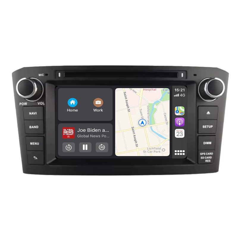 PBA TY5587B 7" Android Auto Radio GPS Nav CarPlay DSP Head Unit For Toyota Avensis (Black)