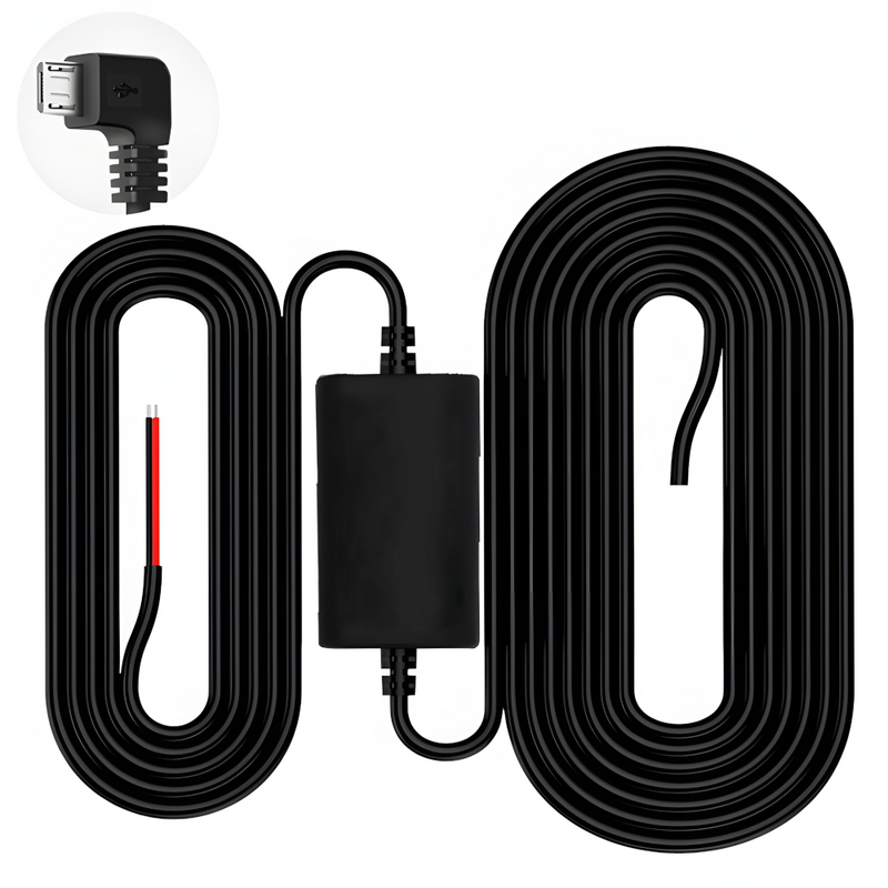 ATD DCH-69001 Left Elbow Micro USB Hard Wire Kit DC 12V to 5V Power Inverter For Dash Cameras