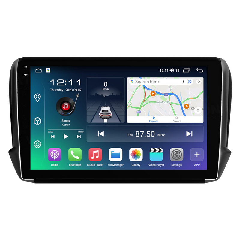 PBA PG2434A Android S10 QLED Head Unit CarPlay Auto Nav GPS For Peugeot 208 2008 (2013-2019)