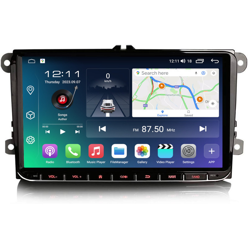 PBA VW210 9" Android Auto & OS Radio Nav CarPlay DSP Head Unit For SEAT Skoda VW With RCD210