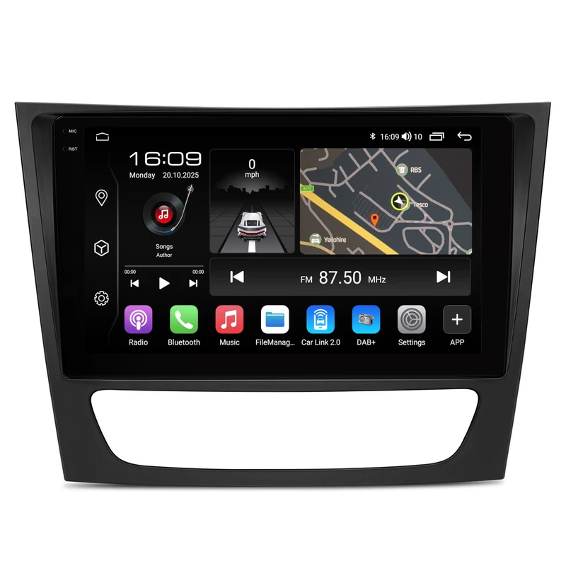 PBA ME2816B Android 2K QLED Head Unit CarPlay Auto GPS HU For Mercedes W211 (NTG1 AGW)