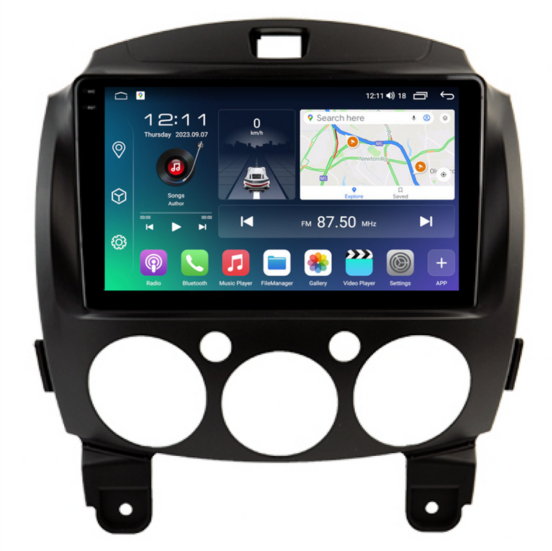 PBA MZ2626A Android 2K QLED Head Unit CarPlay Auto GPS Radio For Mazda 2 (2007- 2014)