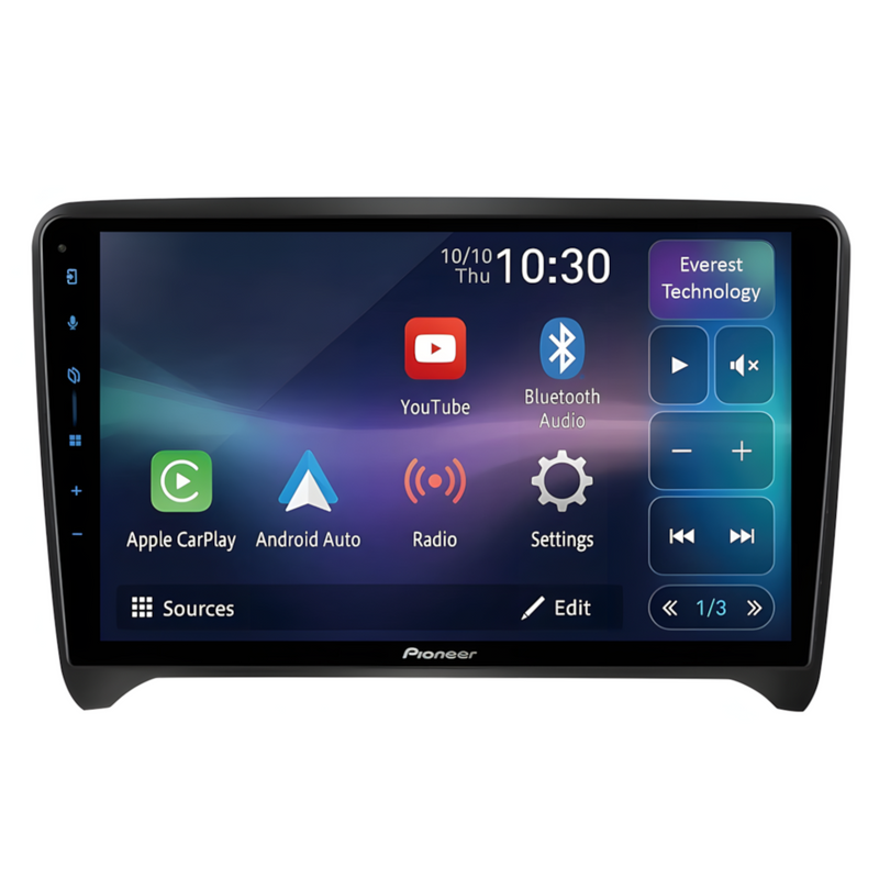 Pioneer SPH-PF97BT Perfect Fit AU01 9" Head Unit CarPlay/Android Auto BT For Audi TT (2006-2014)