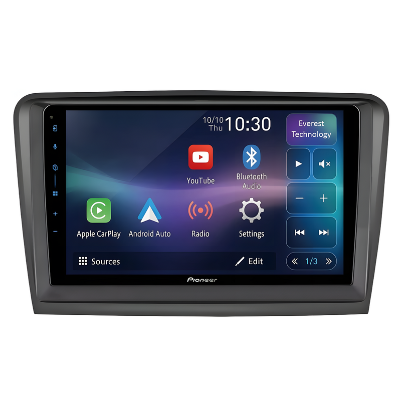 Pioneer SPH-PF97BT Perfect Fit SK02 9" Head Unit CarPlay BT FM For Skoda Superb (2008-2015)