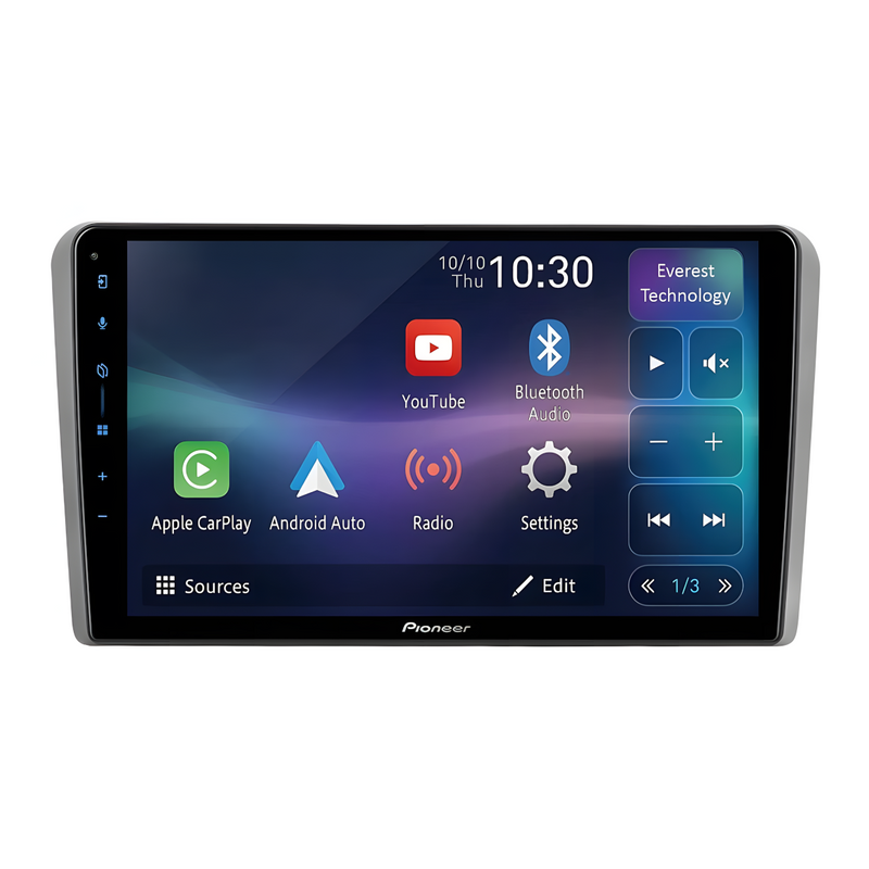 Pioneer SPH-PF97BT Perfect Fit AU02 9" Head Unit CarPlay BT FM For Audi A3/RS3 (2003-2013)