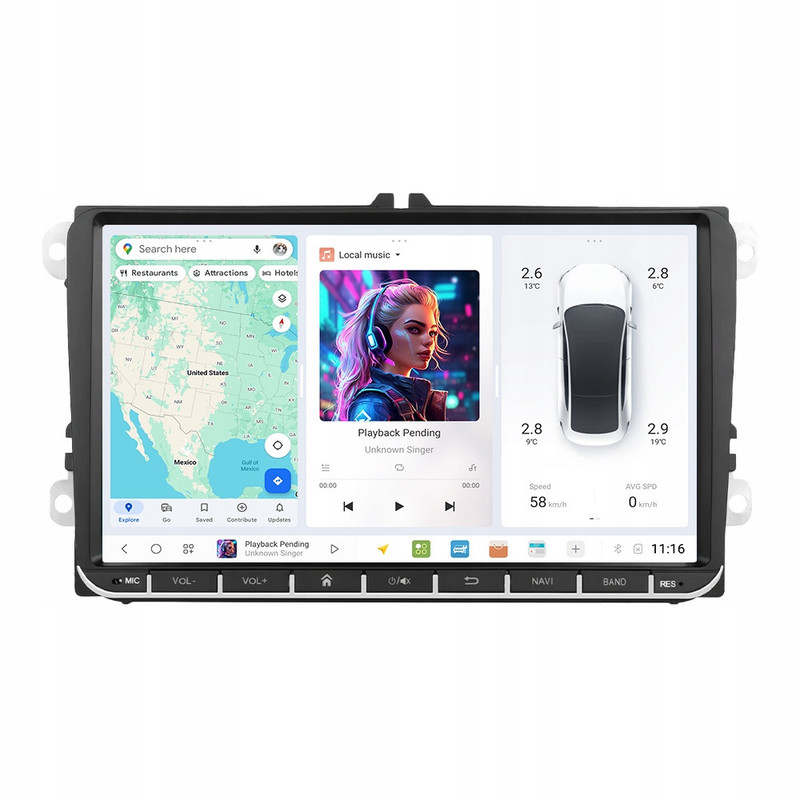 9" DUDU7 DZ9 Android Auto & OS Head Unit 12GB 512GB CarPlay Nav For Seat VW Skoda PQ MQB