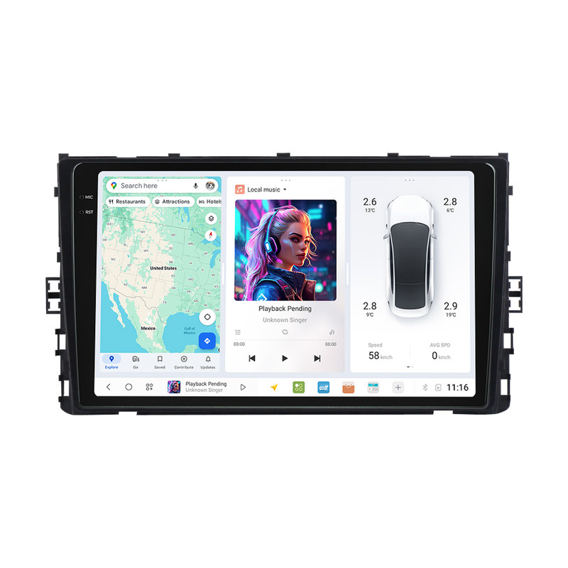 9" DUDU7 Android Head Unit 12GB 512GB CarPlay SatNav For VW & Skoda MQB MIB2.5 T6.1