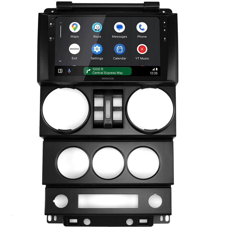 Kenwood DMX80AXS Perfect Fit 9" Radio CarPlay & Android Auto For Jeep Wrangler (2008-2010)