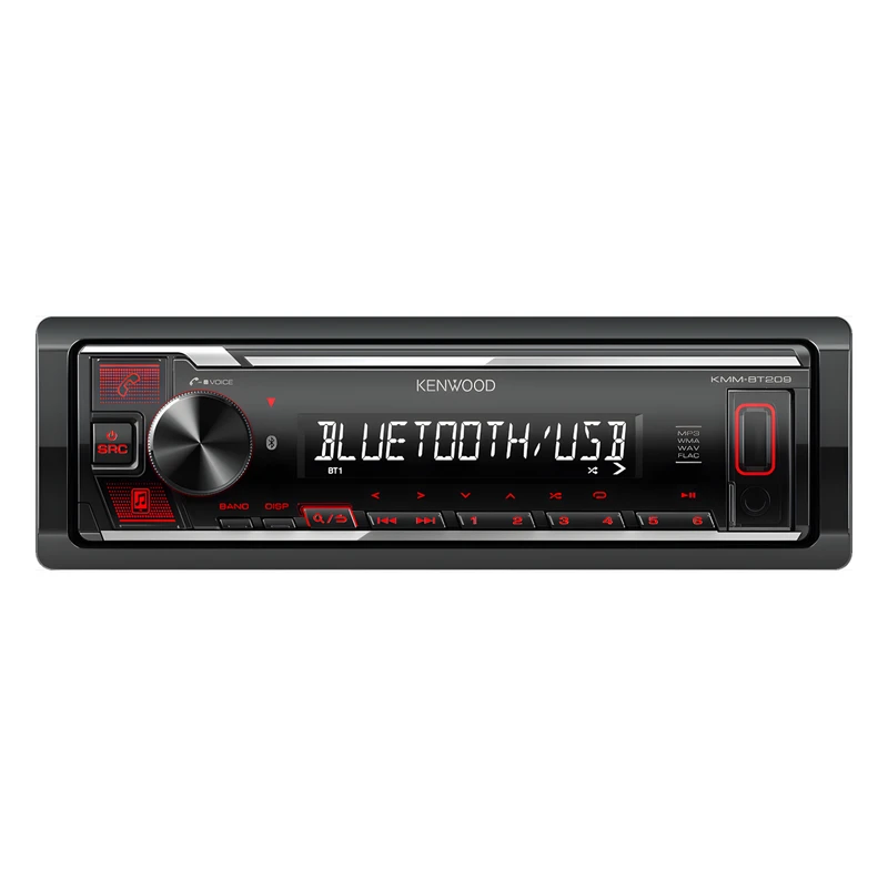 Kenwood KMM BT209 Single Din Short Chassis Car Stereo Head Unit with Bluetooth USB AUX