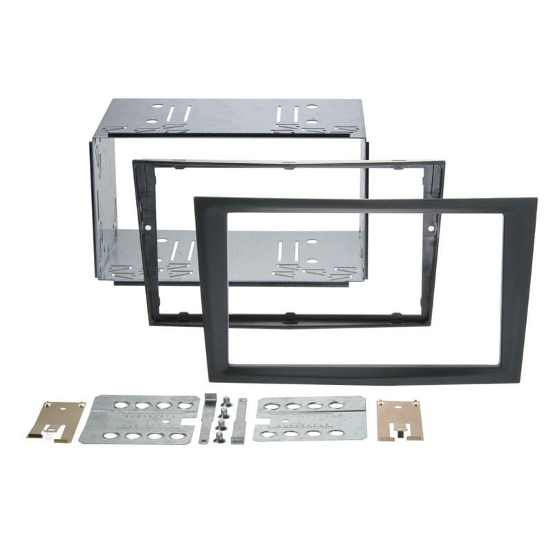 ATD RFP-50814RC Double DIN Fascia Frame For Vauxhall With Crease Charcoal Rubber Touch