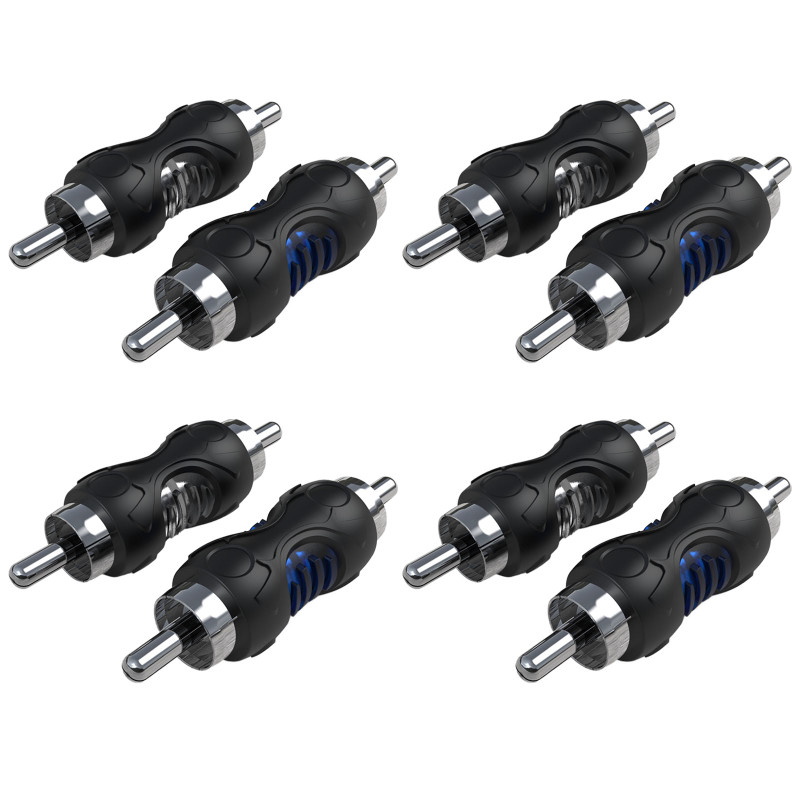 Recoil RCC-M8 8-Pack RCA Male to RCA Male Adapters For Cable Extension and Signal Transfer