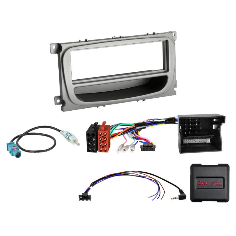 ACV 611114-37-1 Single DIN HU Fitting Installation Kit For Ford Focus Mondeo S-Max Oval Radio
