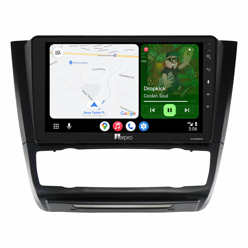 Aerpro 9" AM905D Android Auto DAB Radio Wireless CarPlay For BMW 1 Series E8X (2004-2013)