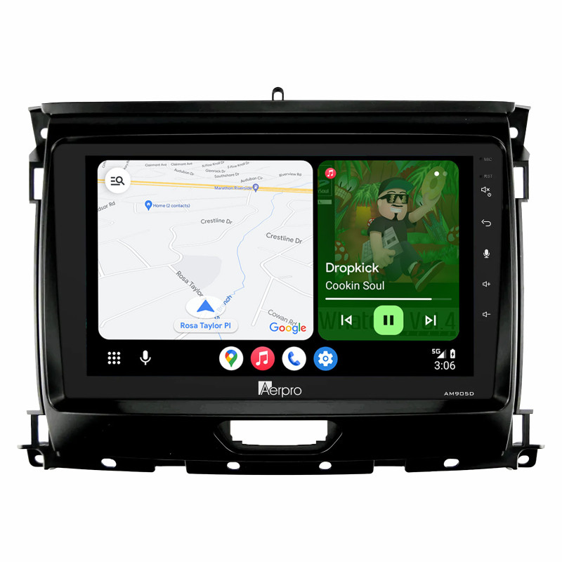 Aerpro 9" AM905D Android Auto DAB Radio Wireless CarPlay For Ford Ranger MK3 (2015-2022)