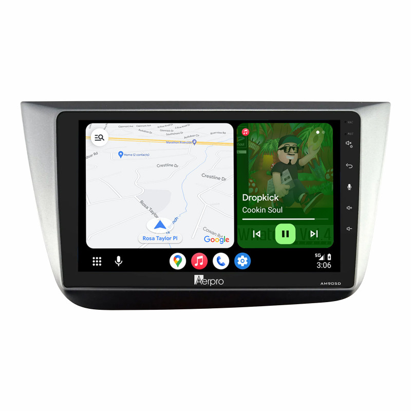 Aerpro 9" AM905D Android Auto DAB Radio Wireless CarPlay For Seat Altea (2004-2015)