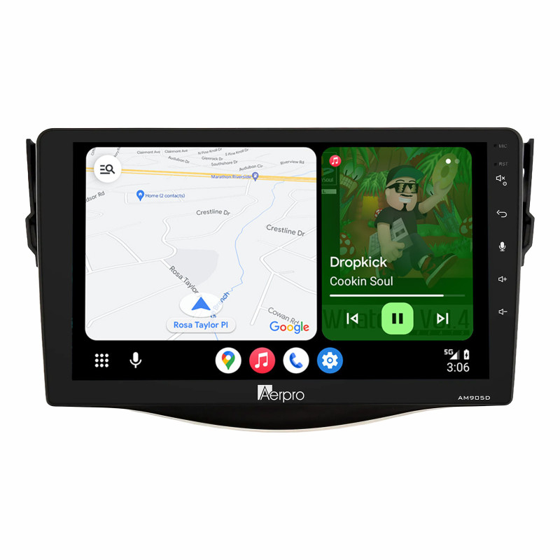 Aerpro 9" AM905D Android Auto DAB Radio Wireless CarPlay For Toyota Rav4 MK3 (2006-2013)
