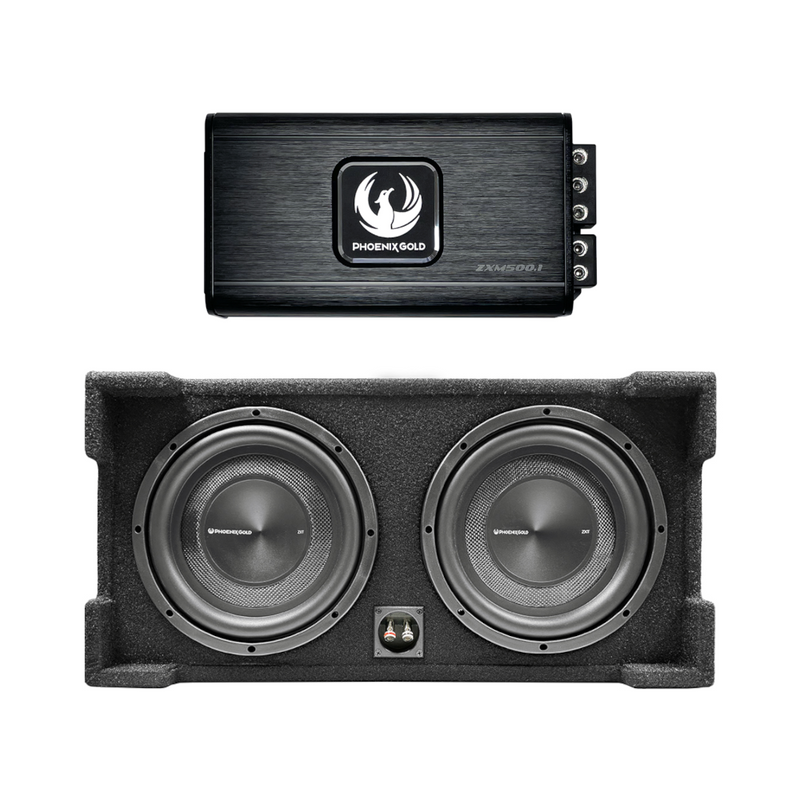 Phoenix Gold Dual 10" (250mm) Down Firing Subwoofer & ZXM500.1 Class‑D Mono Amp