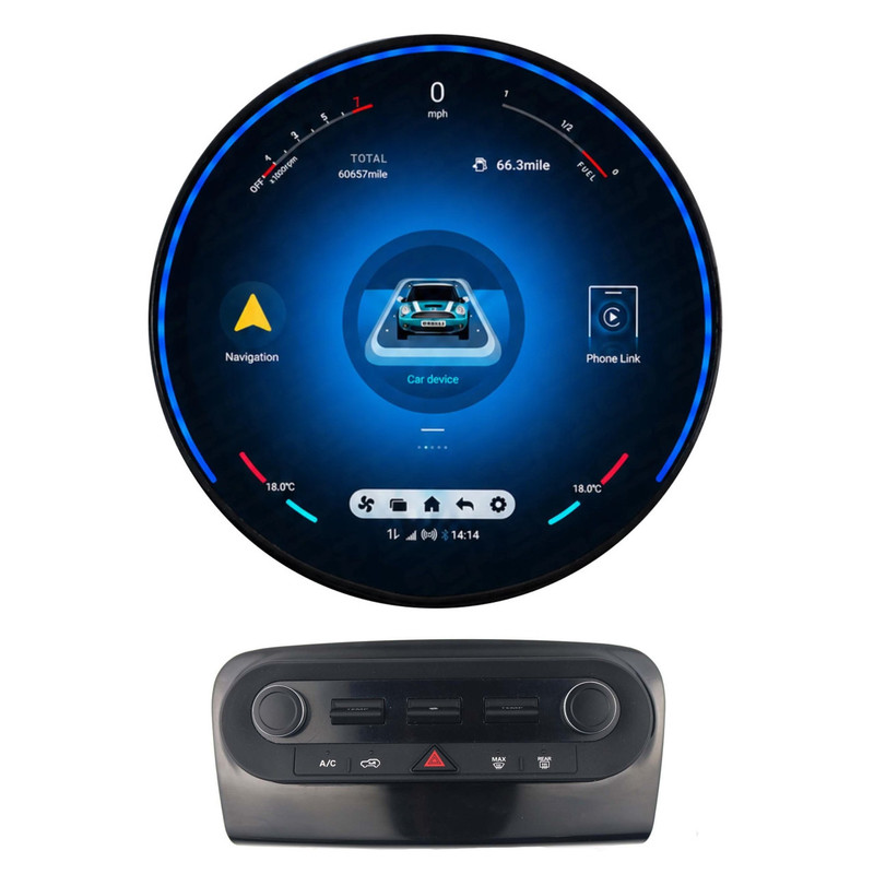 PBA MI3690G 11.8" Circular Radio Android Auto & OS CarPlay AUX For Mini Clubman F54 NBT & EVO