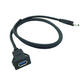 ATD FFU-24304 Single USB 3.0 Square Dash Mount 1M Universal Adaptor Flush Fit Port Switch