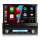 PBA A85PRO 88U 7" Single DIN Android 12 Radio With SatNav GPS BT WiFi CarPlay Auto Flip Out HU