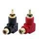 ATD RCA-32104 Male to Female Black And Red Right Angled RCA Adapter Plugs (PACK OF 2)