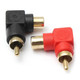 ATD RCA-32104 Male to Female Black And Red Right Angled RCA Adapter Plugs (PACK OF 2)
