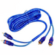 ATD RCA-32110 5 Meters Length Oxygen Free Blue RCA Cable With Gold Connectors For Amplifiers