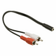 ATD RCA-32001 Gold Plated RCA Audio to 3.5mm AUX Jack Female Lead Y Splitter Adaptor Cable