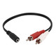ATD RCA-32001 Gold Plated RCA Audio to 3.5mm AUX Jack Female Lead Y Splitter Adaptor Cable