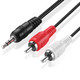 ATD RCA-32004 AUX 3.5mm Jack Male Port To Phono RCA Cable 2 Male Audio Lead Stereo 1.2m