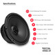 Recoil RMB8-4P 8 Inch Midbass PRO Speaker 250 Watts RMS / 500 Watts Max 4 Ohm Door/Rear