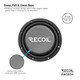 Recoil PWS8D4 8" Dual 4-Ohm Audio Carbon Fiber Subwoofer 250 Watts RMS / 500 Watts