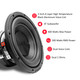 Recoil RW8D4 Echo Series 8 Inch Dual 4-Ohm Audio Subwoofer 200 Watts RMS / 400 Watts Peak