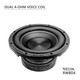 Recoil RW8D4 Echo Series 8 Inch Dual 4-Ohm Audio Subwoofer 200 Watts RMS / 400 Watts Peak