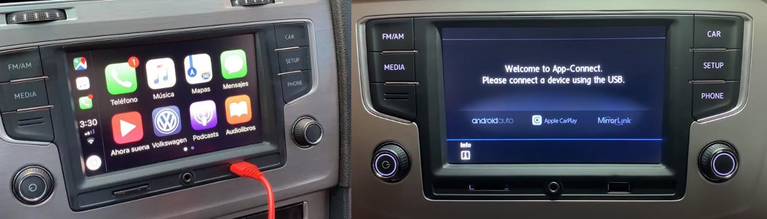 Autoradio connecté Android Auto et Apple CarPlay pour Volkswagen Golf