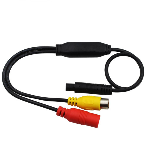 Cavo Adattatore Per Telecamera Posteriore Auto – Da Connettore Maschio 4 Pin A Femmina RCA CVBS, Alimentazione Segnale, 58,5 Cm