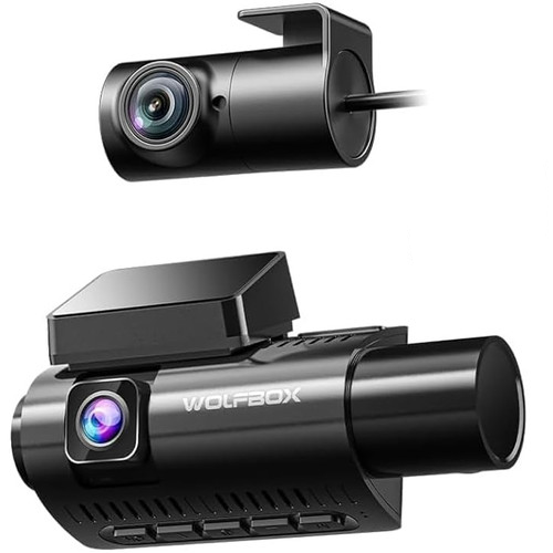 Dashcam WOLFBOX I07 3 Canaux 4K + 2.5K - Caméra Voiture Avant, Intérieur, Arrière Avec WiFi Et GPS - 2