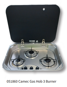 RV GAS HOB WITH GLASS LID 3 BURNER RV GAS HOB WITH GLASS LID 3 BURNER