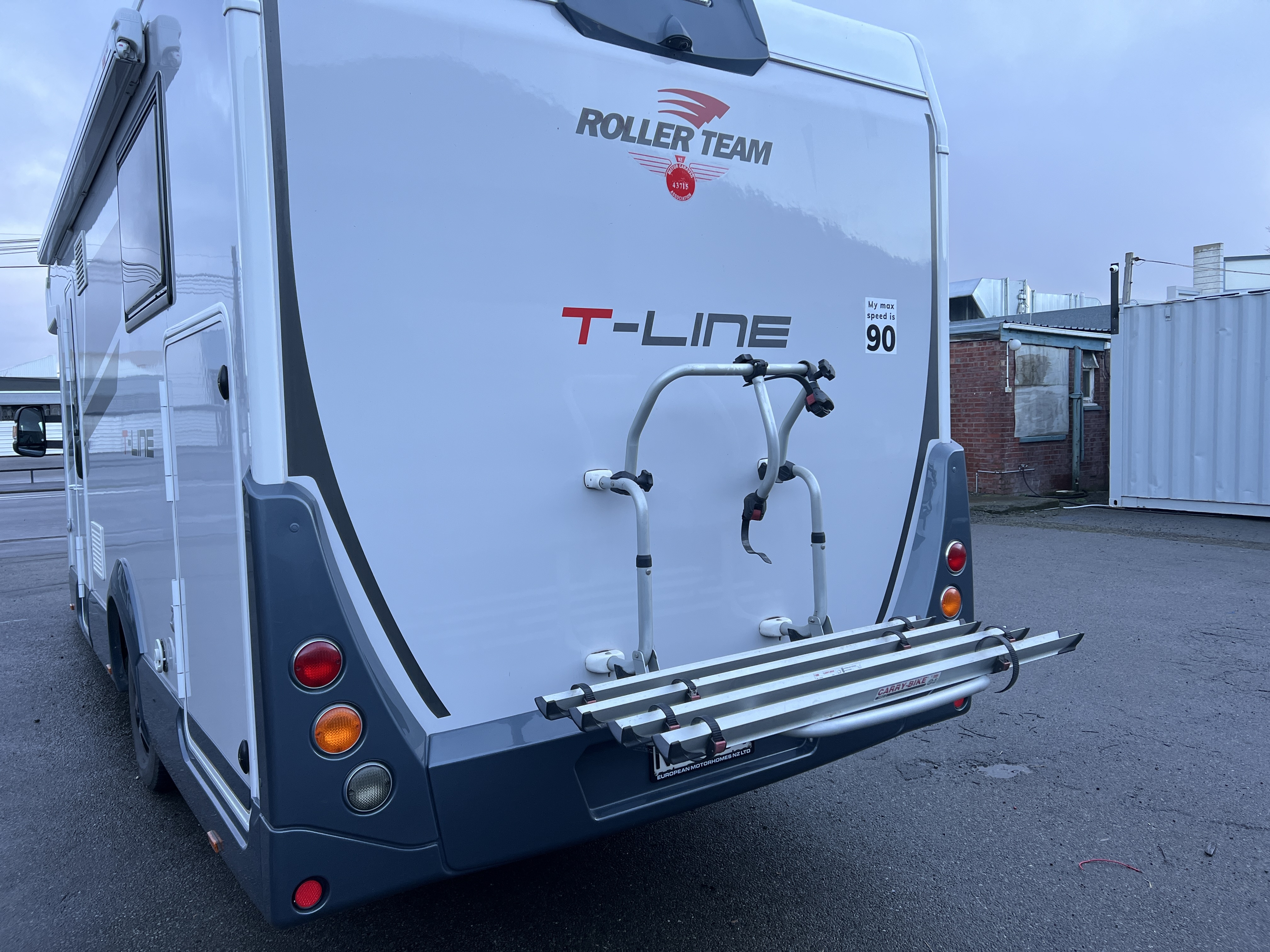 Bike rack installed on campervan