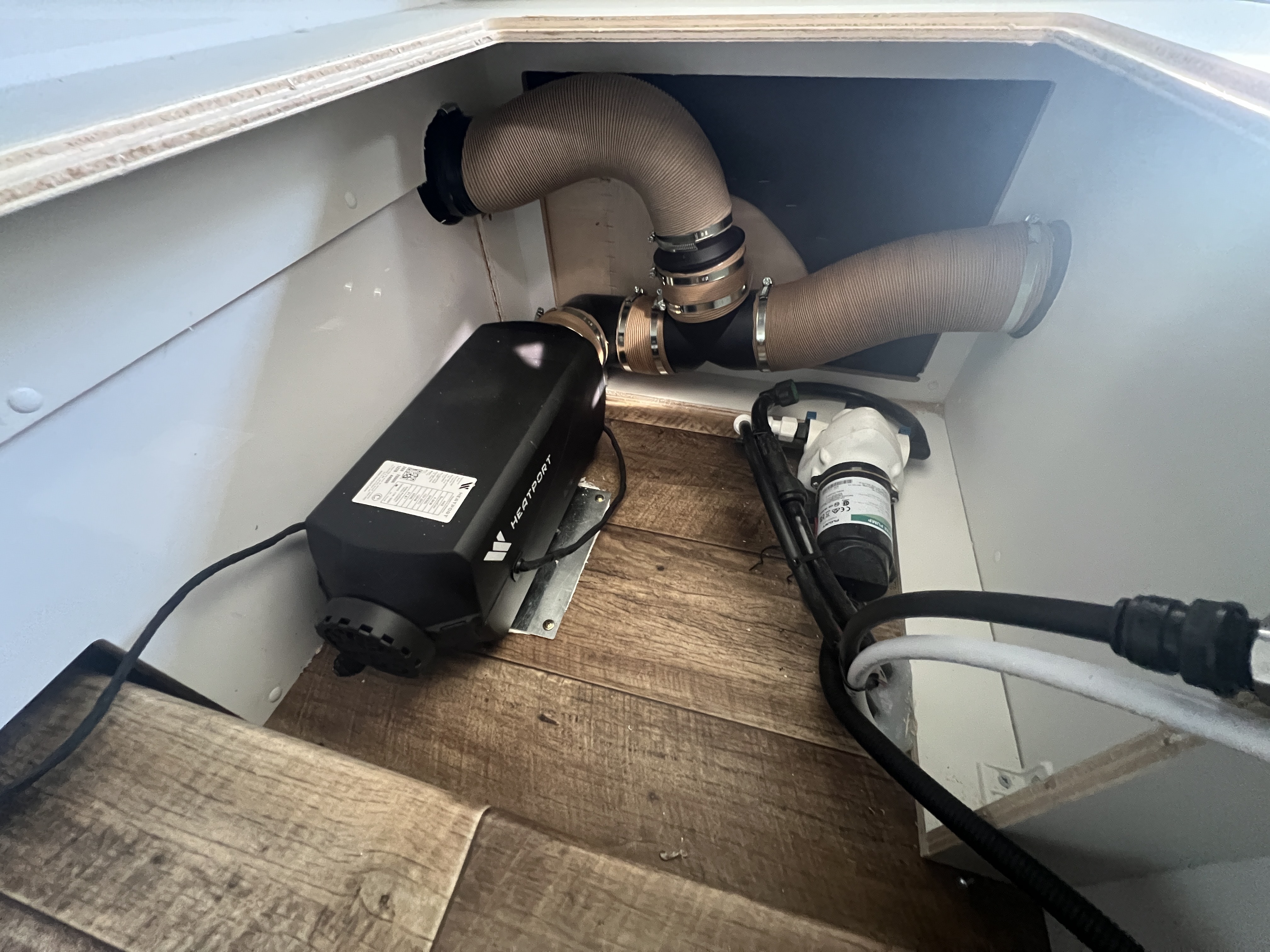 Diesel heater installation in campervan