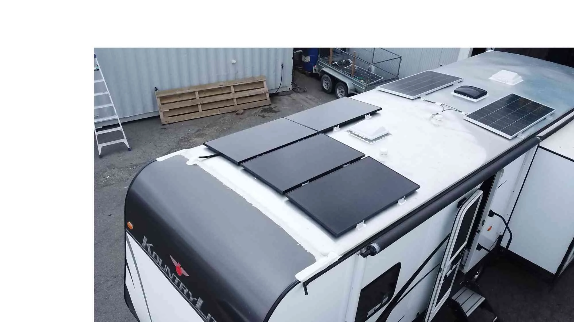 Rooftop solar panel installation on a motorhome by RV Solutions Christchurch