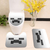 Minecraft Game Grey Face Toilet cover set up