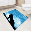 WOLF AT THE BLUE MOON bath rugs