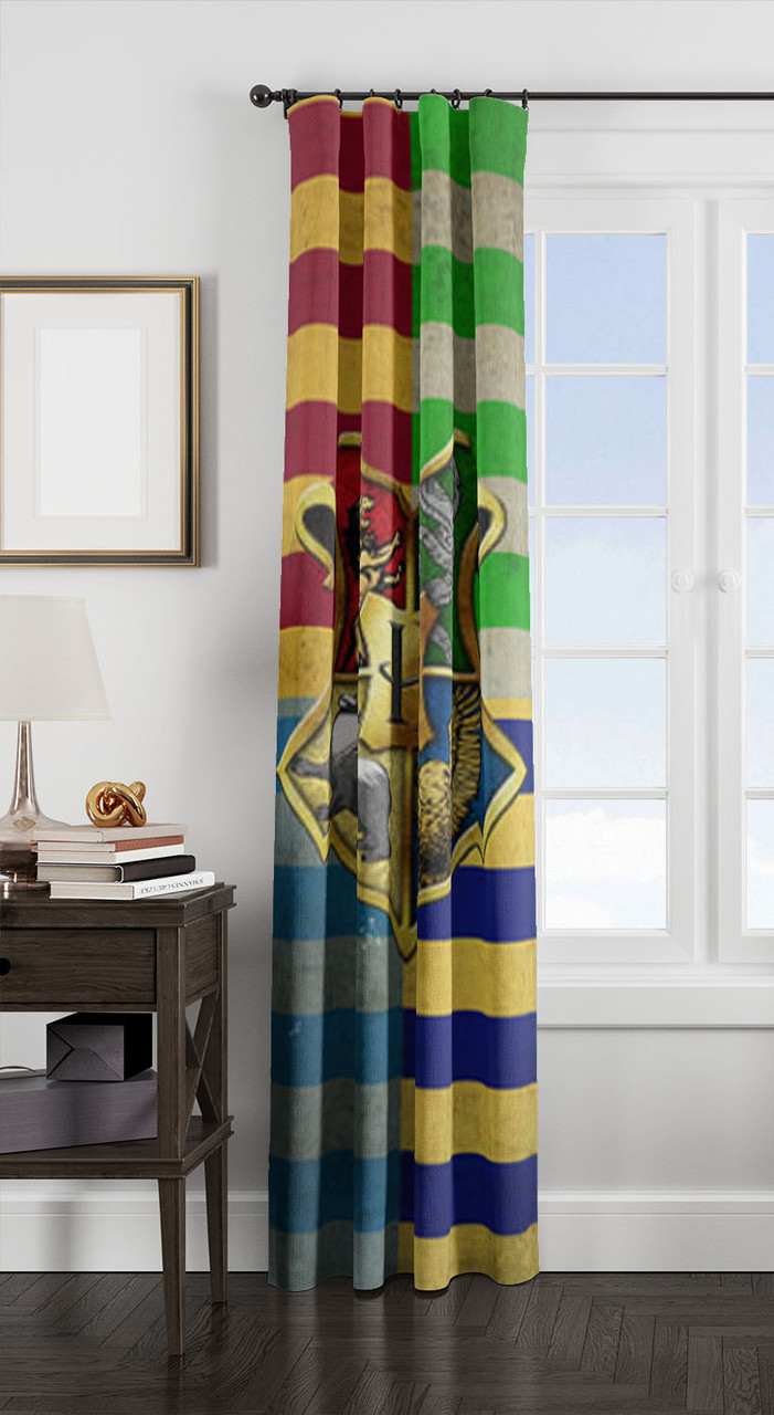 Harry Potter Stripe Crest Kids Fabric Shower Curtain - W4261691167